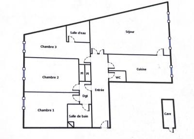 Résidence Gabrielle d’estrée Appartement refait à neuf F4 de 87m², 3 ch, 2 SDE, salon/salle à manger de 29m², cuisine récente séparé, 2 places de parking, une cave