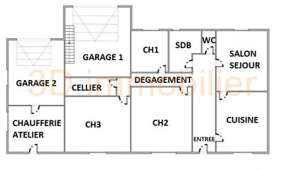 Secteur Bletterans (39140 JURA), à vendre maison de plain-pied 3 chambres sur 693 m² de terrain., 