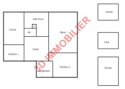 Dijon centre-ville, loue un grand appartement T3 de 75 m²., PLAN