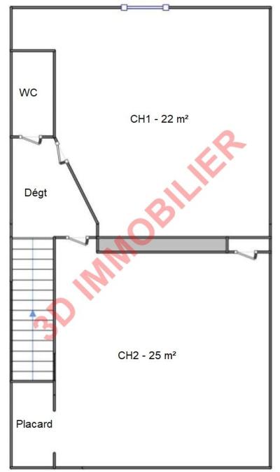 A louer secteur Villevieux au CALME, une maison avec 2 chambres, dépendances et jardin., PLAN ETAGE