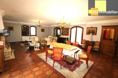 Dole à 15 minutes, dans village sympathique, vends belle et grande propriété avec gîte de 291m² + 55m² , 12 pièces, avec un terrain clos de 17700m² avec étang., 
