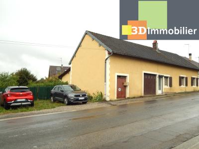 A louer BLETTERANS centre (39), une MAISON MEUBLEE de PLAIN-PIED, 2 CHAMBRES, GARAGE, TERRAIN, 