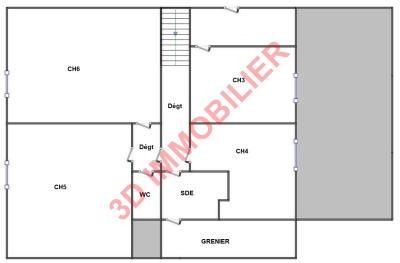 Secteur Chaussin (39 JURA), vends une maison rénovée et un corps de ferme sur 54 656 m² de terrain., PLAN ETAGE