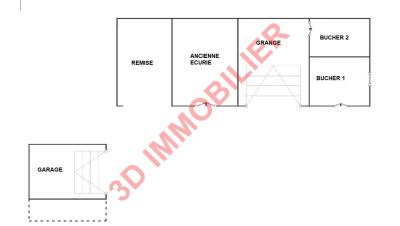 Secteur Chaussin (39 JURA), vends une maison rénovée et un corps de ferme sur 54 656 m² de terrain., PLAN DEPENDANCES