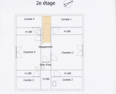 VENTE PÉRIPHÉRIE LONS-LE-SAUNIER (39), CHALET 114 M², 4 CHAMBRES, TERRAIN  2004 M² AVEC VUE DÉGAGÉE, PLAND 2ème ÉTAGE