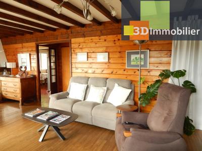 VENTE PÉRIPHÉRIE LONS-LE-SAUNIER (39), CHALET 114 M², 4 CHAMBRES, TERRAIN  2004 M² AVEC VUE DÉGAGÉE, SALON SÉJOUR 33.70 M²