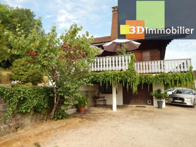 VENTE PÉRIPHÉRIE LONS-LE-SAUNIER (39), CHALET 114 M², 4 CHAMBRES, TERRAIN  2004 M² AVEC VUE DÉGAGÉE, EXTÉRIEUR