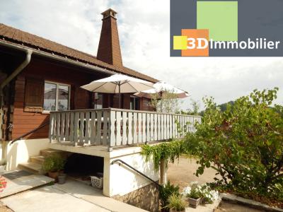 VENTE PÉRIPHÉRIE LONS-LE-SAUNIER (39), CHALET 114 M², 4 CHAMBRES, TERRAIN  2004 M² AVEC VUE DÉGAGÉE, EXTÉRIEUR
