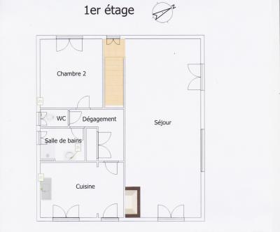 VENTE PÉRIPHÉRIE LONS-LE-SAUNIER (39), CHALET 114 M², 4 CHAMBRES, TERRAIN  2004 M² AVEC VUE DÉGAGÉE, PLAN ÉTAGE