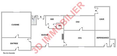 Secteur Bletterans ((39 JURA), à vendre maison évolutive sur grand terrain à la campagne., PLAN RDC